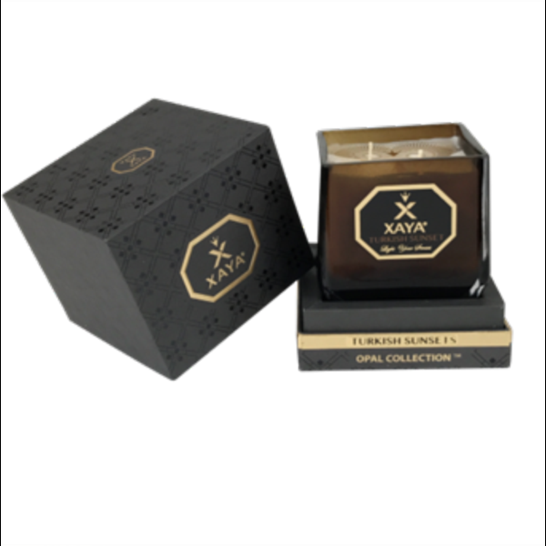 2 WICK SQUARE GLASS JAR WITH SQUARE GIFT BOX